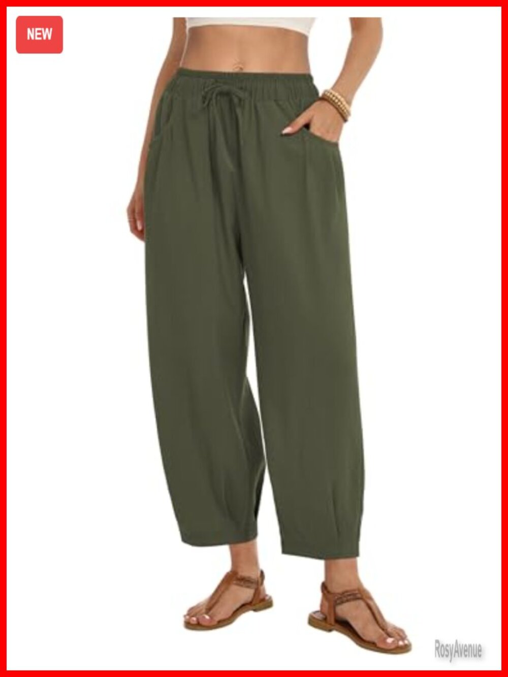 Womens Linen Wide Leg Palazzo Pants High Rise Drawstring Harem Casual